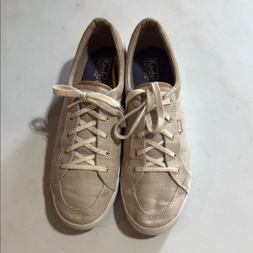 Keds Light Tan Canvas Lace-Ups